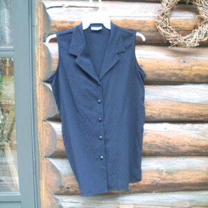 Vintage Expressions Black Sleeveless Tunic Top SZ M-L